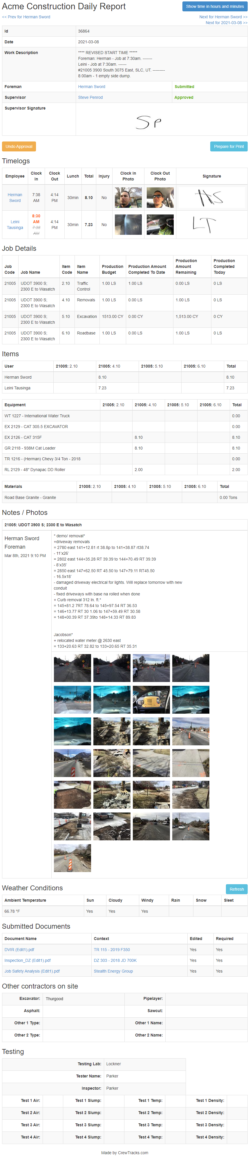 CrewTracks Daily Report
