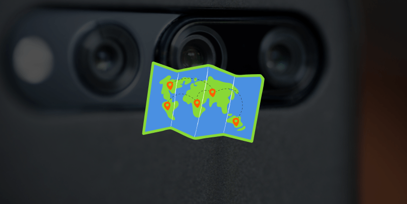 phone camera with map